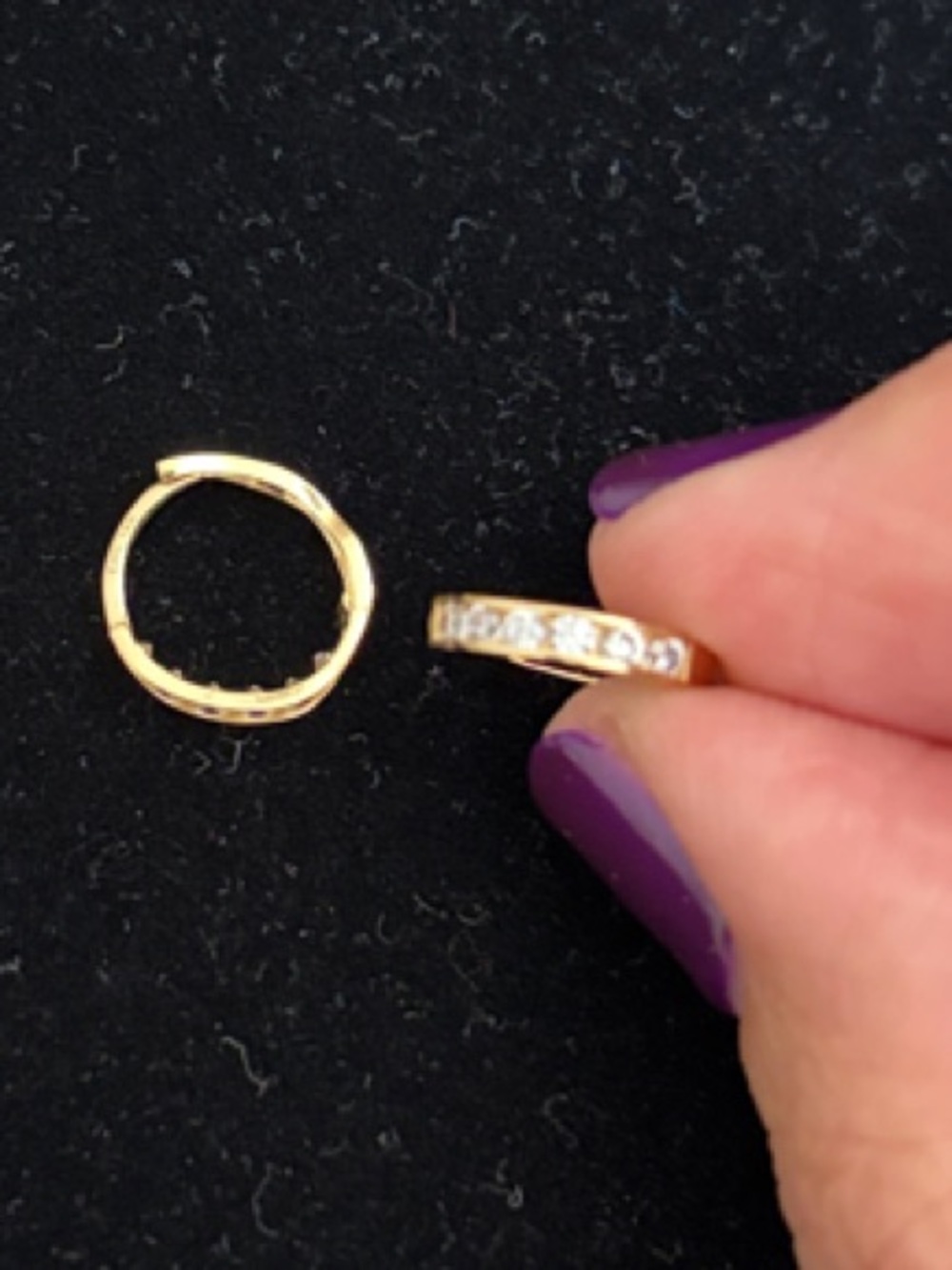 New baby channel set diamond Gold Huggie Hoop Earrings - Women Jewelry